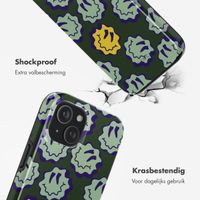 Selencia Vivid Backcover met MagSafe Apple iPhone 15 - Wavy Smiley Green