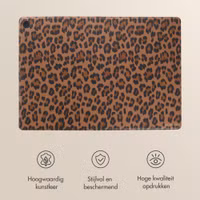 Selencia Sabi Bookcase met panterprint Samsung Galaxy Tab A11 Plus - Mocha Brown