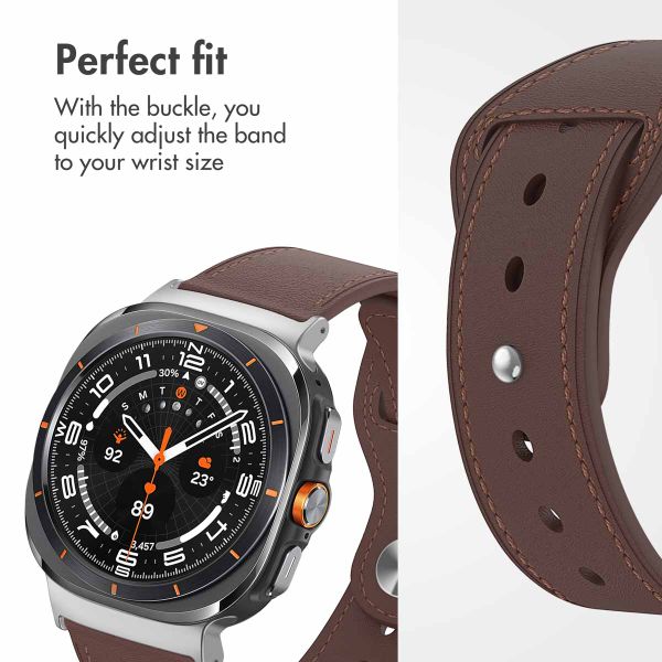 imoshion Leather strap Samsung Galaxy Watch Ultra 2 (2026) / Ultra (2024/2025) - Dark Brown
