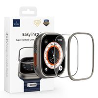 WiWu Easy install gehard glazen screenprotector met rand Apple Watch Series 7-9 - 41 mm - Zilver