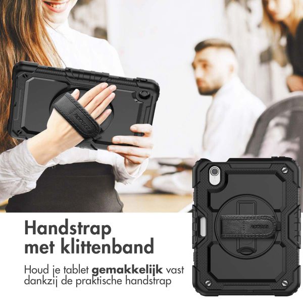 Accezz Rugged Backcover met schouderstrap Apple iPad Mini 7 (2024) / iPad Mini 6 (2021) - Zwart