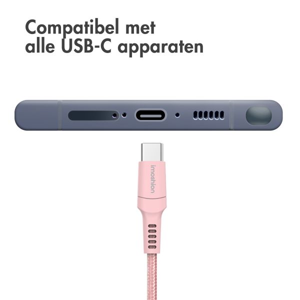 imoshion Braided USB-C naar USB kabel - 1 meter - Roze