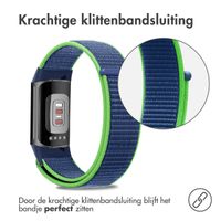 imoshion Nylon bandje Fitbit Charge 5 / Charge 6 - Maat L - Blauw / Groen