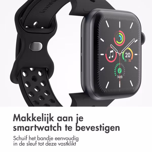 imoshion Sport⁺ bandje Apple Watch Series 1 t/m 11 / SE / Ultra (44/45/46/49 mm) - Maat M/L - Zwart