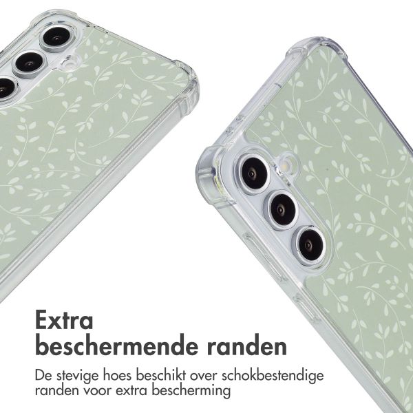 imoshion Design hoesje met koord Samsung Galaxy S24 FE - Smoke Green Flowers