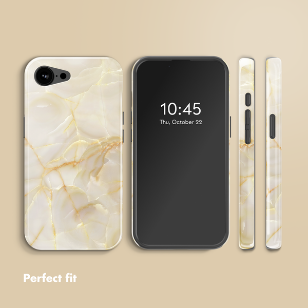 Selencia Vivid Case with MagSafe Apple iPhone 17e / 16e - Golden Beige Marble