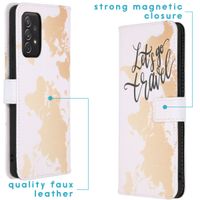 imoshion Design Softcase Bookcase Galaxy A72 - Let's Go Travel White