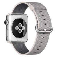 Apple Woven Nylon band Apple Watch Series 1 t/m 9 / SE (38/40/41 mm) | Series 10 / 11 (42 mm) - White Pearl