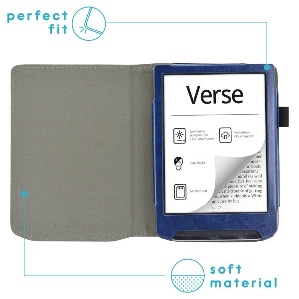 imoshion Vegan Leather Bookcase Pocketbook Verse / Verse Pro / Verse Pro Color / Vivlio Light / Light HD - Donkerblauw