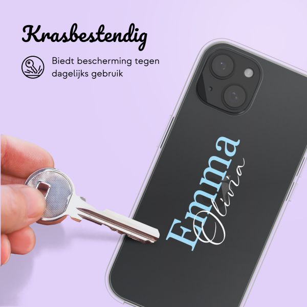 Gepersonaliseerd hoesje met naam iPhone 15 - Transparant