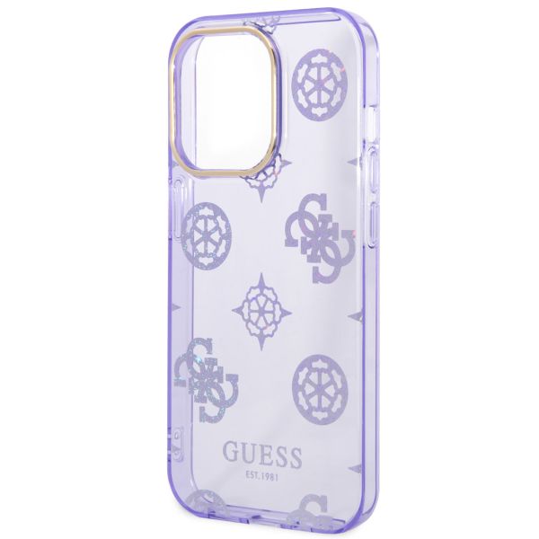 Guess Peony Glitter Backcover Apple iPhone 14 Pro - Lila