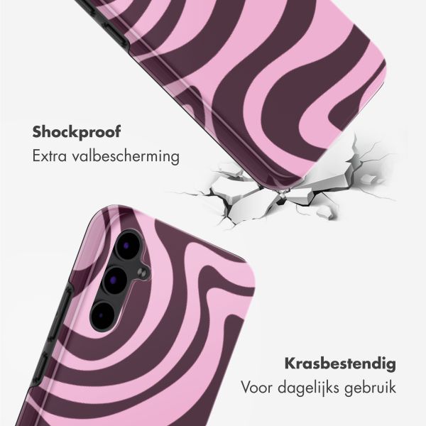 Selencia Vivid Backcover Samsung Galaxy S25 FE - Wavy Swirl Pink Plum