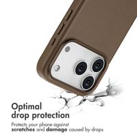 Accezz Leather Back Cover with MagSafe Apple iPhone 17 Pro - Coffee Brown