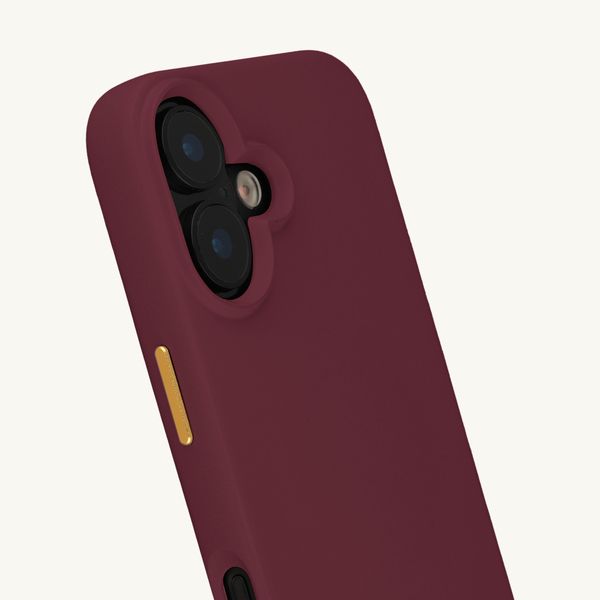 Selencia Rivièra MagSafe Backcover met afneembare haakjes Apple iPhone 16 - Bold Burgundy