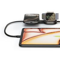 Zens Pro 3 USB-C Kabel met draadloze oplader voor telefoon / earbuds / Apple Watch - MagSafe en Qi2 - Zwart