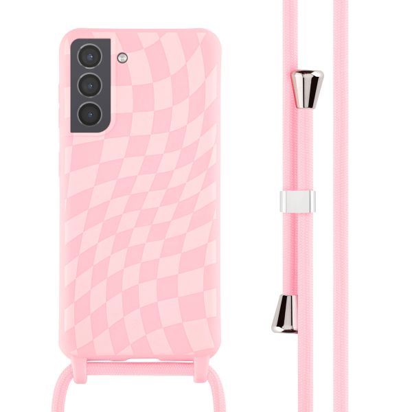 imoshion Siliconen design hoesje met koord Samsung Galaxy S21 - Retro Pink