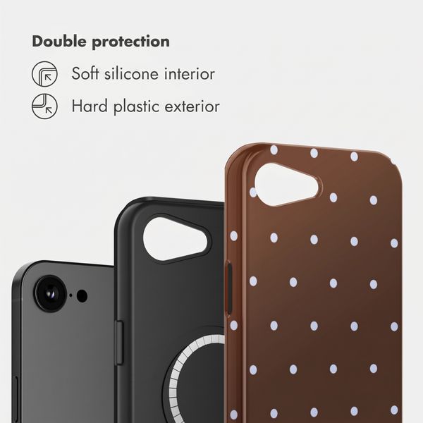 Selencia Vivid Back Cover with MagSafe Apple iPhone 17e / 16e - Happy Dots Chocolate