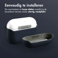 Accezz Echt Leren Case AirPods Pro - Donkerblauw