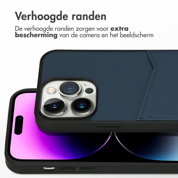 Accezz Premium Leather Card Slot Backcover iPhone 14 Pro Max - Donkerblauw