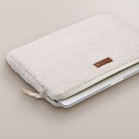 Selencia Teddy Laptop hoes 13-14 inch - Laptopsleeve - Latte