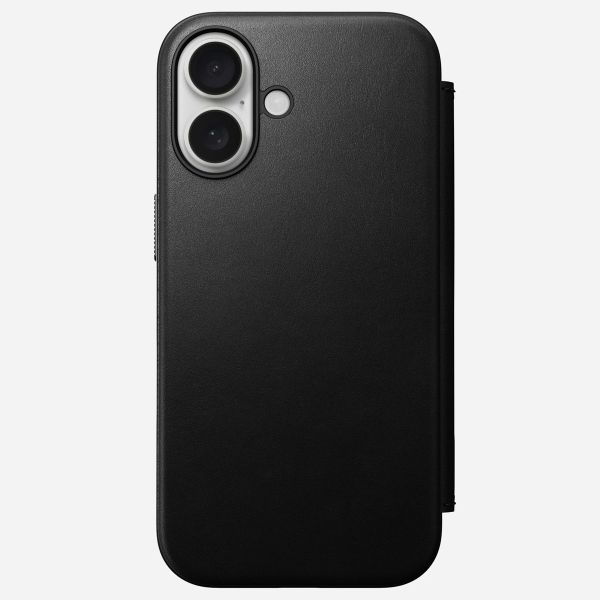 Nomad Modern Leather Folio Bookcase iPhone 16 - Black