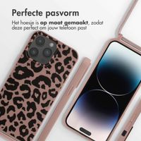 imoshion Siliconen design hoesje met koord iPhone 14 Pro Max - Animal Pink