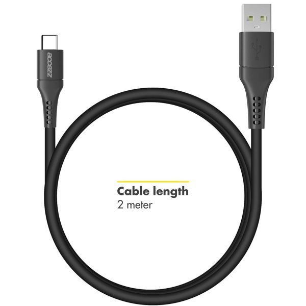 Accezz USB-C naar USB kabel iPhone 15 Plus - 2 meter - Zwart