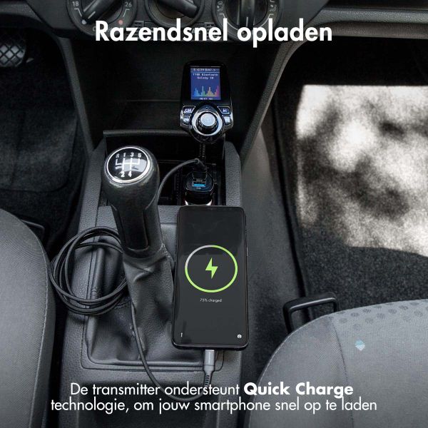 imoshion FM Transmitter met scherm, USB-C poort & Quick Charge - Zwart