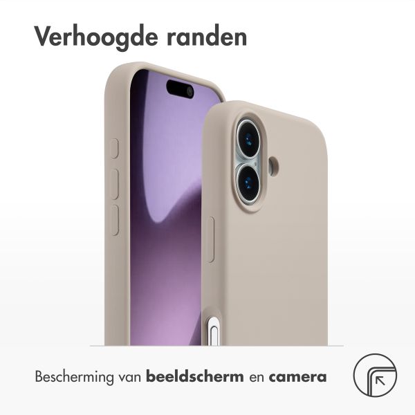 Accezz Liquid Silicone Backcover met MagSafe Apple iPhone 17 - Stone