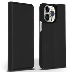 Accezz Premium Leather Slim Bookcase iPhone 14 Pro Max - Zwart