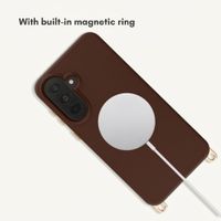 Selencia Rivièra MagSafe Back Cover with detachable hooks Samsung Galaxy A37 (5G) - Choco Brown