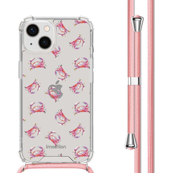 imoshion Design hoesje met koord Apple iPhone 13 - Crab Watercolor