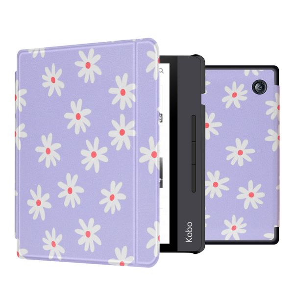 imoshion Design Slim Hard Case Sleepcover met stand Kobo Libra H2O - Flowers Distance