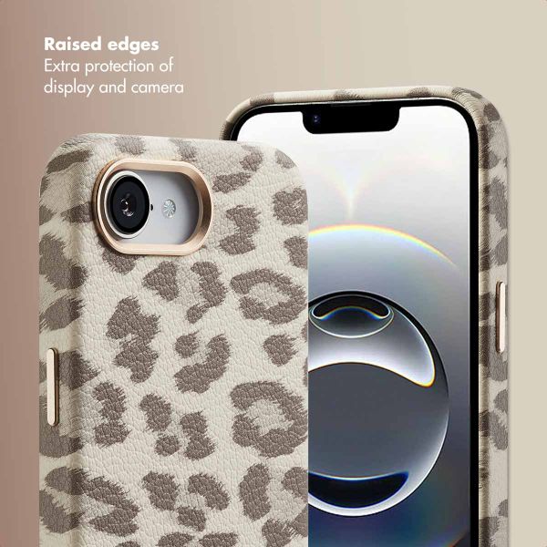 Selencia Sabi Back Cover Panther Print with MagSafe Apple iPhone 17e / 16e - Soft Ivory