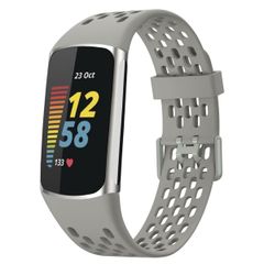 imoshion Siliconen sport bandje met gaatjes Fitbit Charge 5 / Charge 6 - Grijs