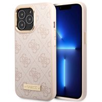 Guess 4G Logo Monogram Backcover MagSafe Apple iPhone 14 Pro - Roze