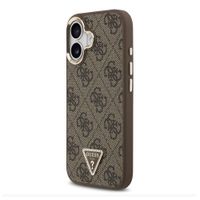 Guess Classic Triangle Logo Leather Backcover met MagSafe Apple iPhone 17 - Bruin