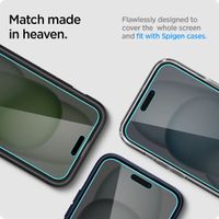 Spigen GLAStR Privacy EZ Fit Screenprotector + Applicator Apple iPhone 16 Plus / 15 Plus