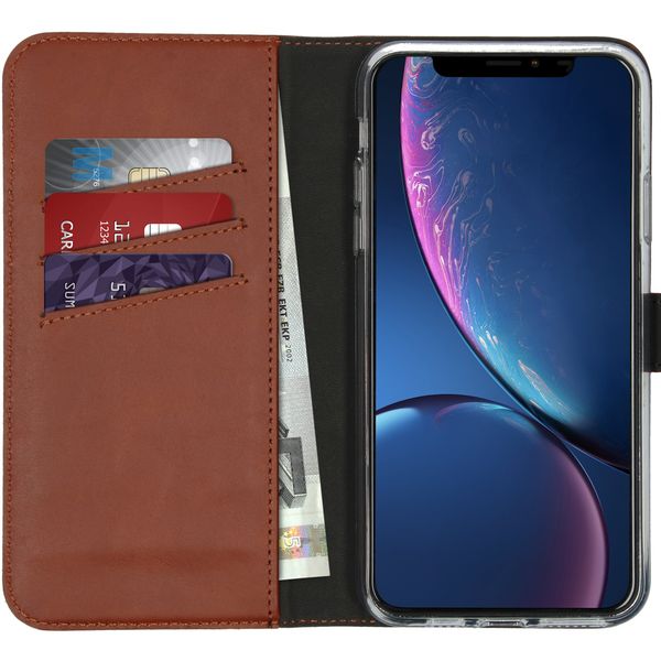 Selencia Echt Leren Bookcase Apple iPhone 11 Pro Max - Lichtbruin