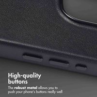 Accezz Leather Back Cover with MagSafe Apple iPhone 15 Pro - Onyx Black