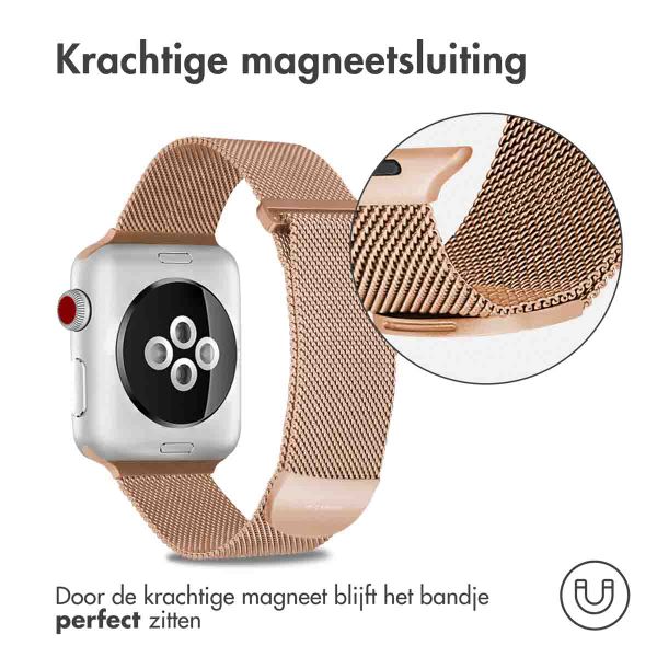imoshion Milanees magnetisch bandje Apple Watch Series 1 - 11 / SE / Ultra (44/45/46/49 mm) - Maat M - Rosé Goud