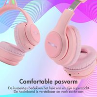 imoshion Kids LED Light Cat Ear Bluetooth Headphones - Kinder koptelefoon - Draadloze koptelefoon + AUX kabel - Roze