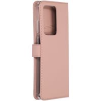 Selencia Echt Lederen Bookcase Samsung Galaxy S20 Ultra - Roze