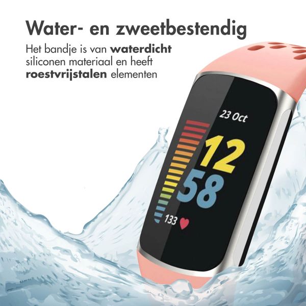 imoshion Siliconen sport bandje met gaatjes Fitbit Charge 5 / Charge 6 - Peach