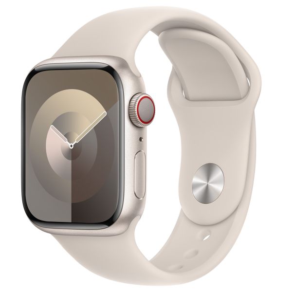 Apple Sport Band Apple Watch Series 1 t/m 9 / SE (38/40/41 mm) | Series 10 (42 mm) - Maat S/M - Starlight