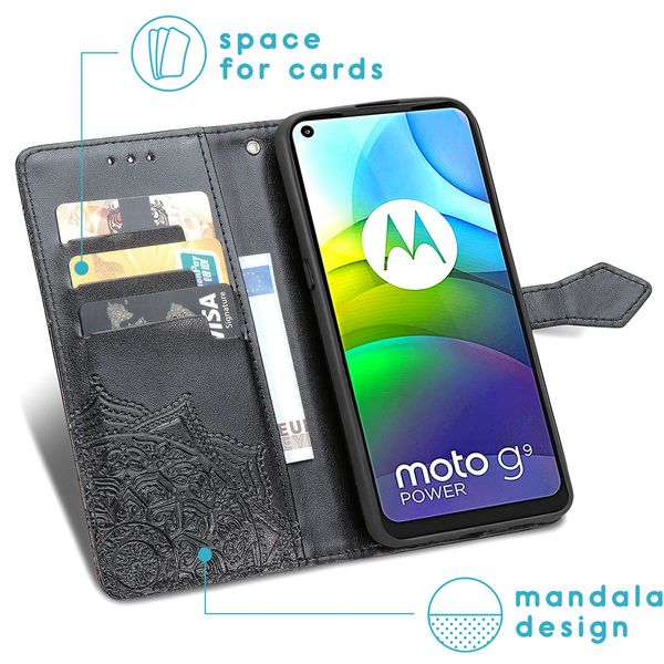 imoshion Mandala Bookcase Motorola Moto G9 Power - Zwart