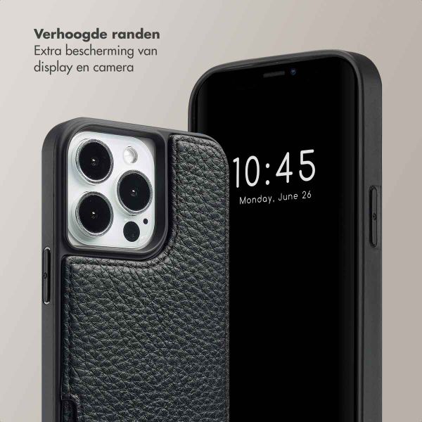 Selencia Nova Backcover met koord en pashouder iPhone 13 Pro - Zwart