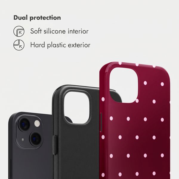 Selencia Vivid Back Cover Apple iPhone 13 Pro - Happy Dots Burgundy