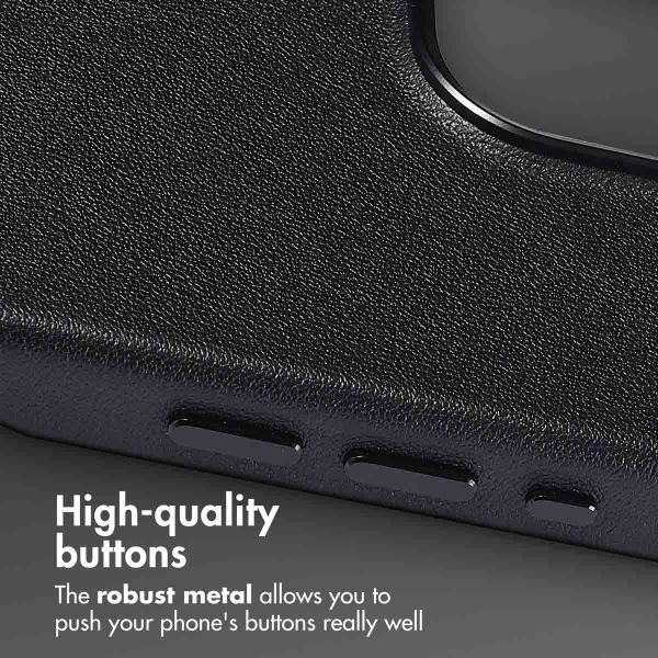 Accezz Leather Back Cover with MagSafe Apple iPhone 15 Pro Max - Onyx Black