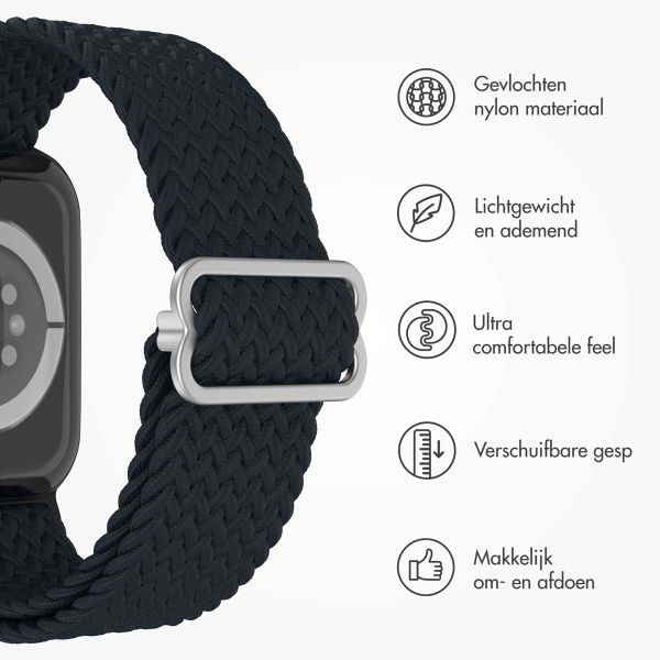 imoshion Nylon geweven bandje Apple Watch Series 1 t/m 10 / SE / Ultra (2) (44/45/46/49 mm) - Donkergrijs